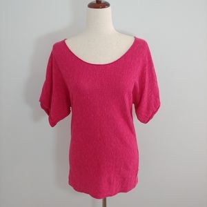 Eileen Fisher pink scoop neck top size xs